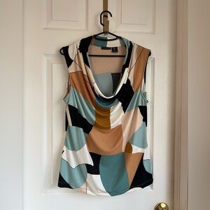 Tahari Cowl Neck Sleeveless Top